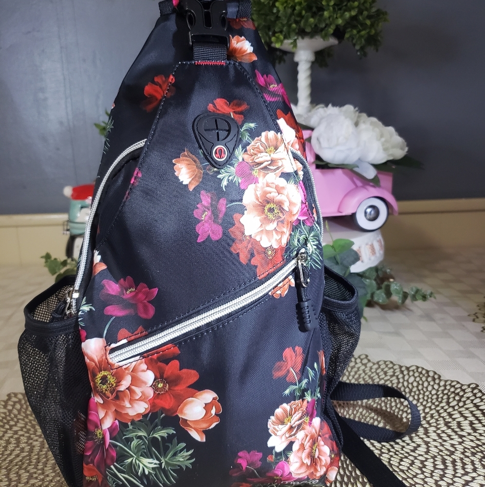 Mosiso Backpack Crossbody Shoulder Bag Flower Pattern